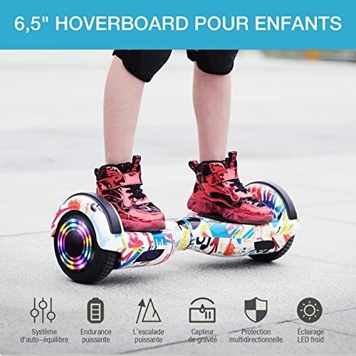 Hoverboards-65-Pouces-Gyropode-pour-Enfants-Bluetooth-et-LED-Hoverboard-Auto-equilibre-Scooter-electrique-Auto-equilibrage-pour-Adult-Hover-Balance-Board Hoverboards 6,5 Pouces Gyropode pour Enfants Bluetooth et LED Hoverboard Auto-équilibré Scooter électrique Auto-équilibrage pour Adult Hover Balance Board