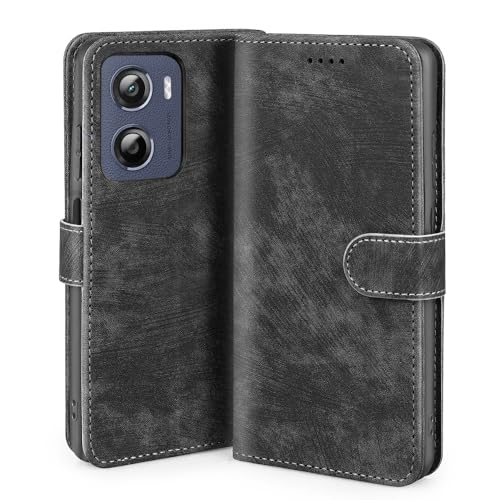 JNERBUYI Coque Flip pour Motorola Moto G06, Étui en Cuir PU avec Portefeuille Magnétique, Housse de Protection, Coque de Téléphone Antichoc. Rouge