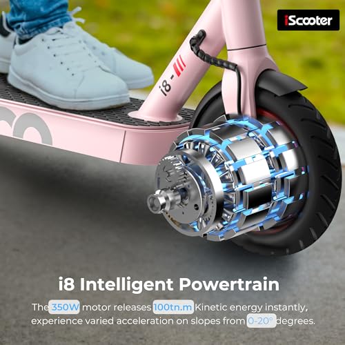Image of iScooter Electric Scooter Adults, 18 /15 /12 Miles Long Range,22 /19 /18 Mph Top Speed, Commuting Electric Scooter with Cruise Control, Double Braking Systems Escooter for Adults and Teens