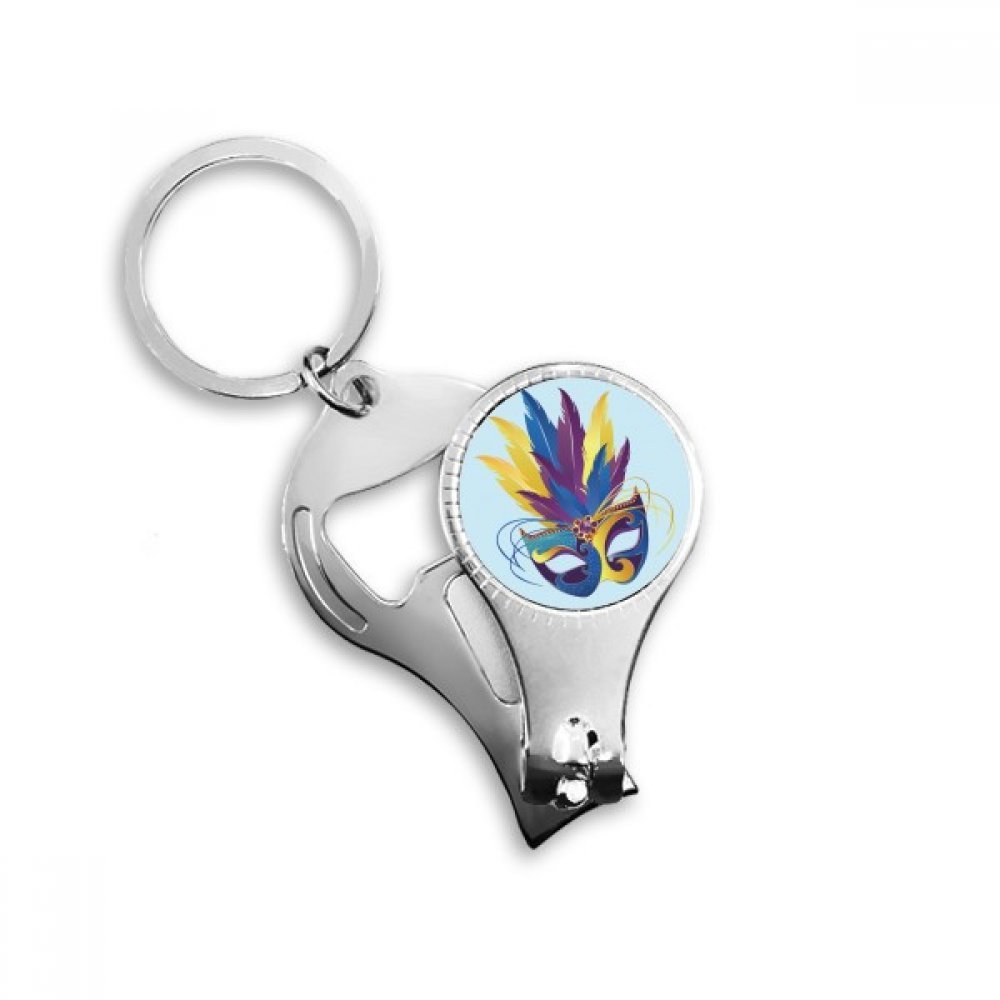 Porte-clé décapsuleur Venise plume bleue pour souvenir et fête
