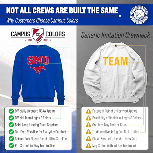 Image of NCAA College Sweatshirt Fleece Crewneck Pullover for Men and Women | Officially licensed NCAA college gameday crewneck pullover - 9 oz fleece lined sweatshirt with arch and logo design