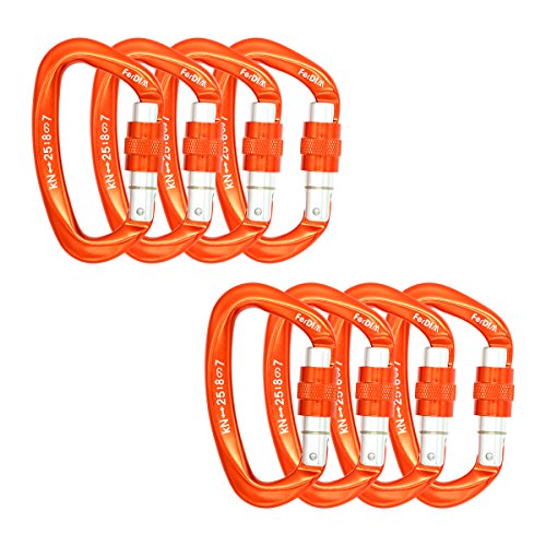FerDIM Climbing Carabiner 25KN (5620 lbs) CE Certified Professional Heavy Duty Strong Caribeaners