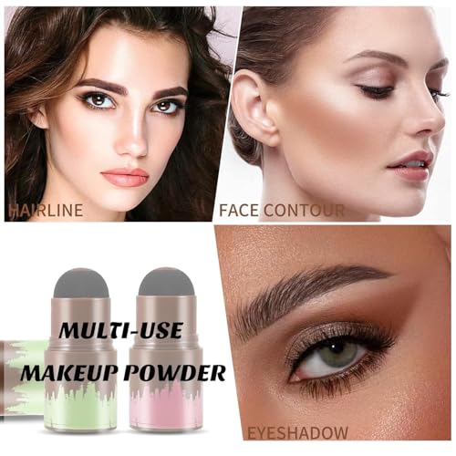 Image of Hairline Powder Stick for Women & Men, Natural Shadow Filler & Shading Sponge Pen for Thinning Hair, Quick Root Touch-Up & Hairline Concealer (BROWN HAIR STICK POWDER)
