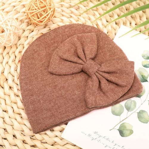Image of AQOKKA Newborn Receiving Blanket with Bow Hat Mittens Wooden Card Set Newborns Toddler Baby Boy Girl Nursery Swaddle Wrap