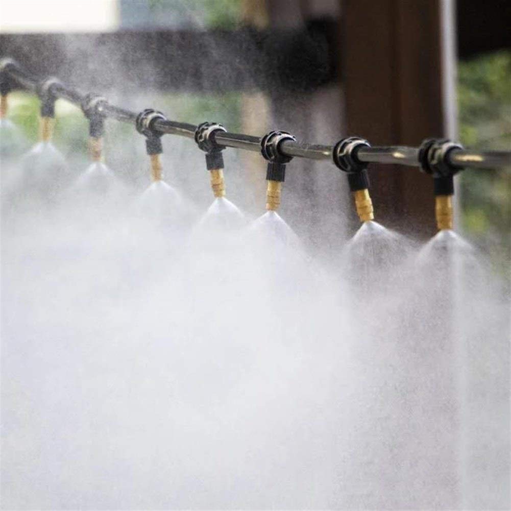 Boquillas de nebulización de boquillas de latón de Alta presión de 60 Piezas para Sistema de enfriamiento al Aire Libre Boquillas de Niebla de pulverizador de atomización para jardín, humidificación,