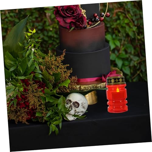 Velas led para exterior y cementerio con carcasa roja de pilas pack de 2 7