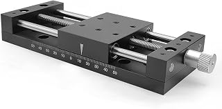 80x60MM Manual X Axis Linear Stage, Fine‑Tuning Precision Sliding Table Micro Translation Stage Experiment Platform Stroke 100MM