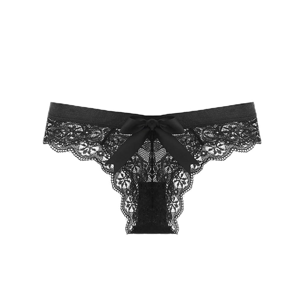 RWRAPS Biancheria Intima di Pizzo per Donna Puro Stile Sexy Vita Bassa Senza Cuciture Slip da Donna di Grandi Dimensioni Biancheria Intima per Ragazze (Taglia Media Nera)