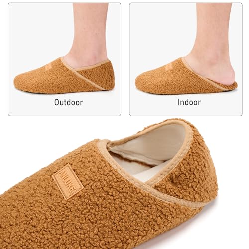 Image of ANLUKE Slipper for Women Men Slipper Socks Fuzzy House Shoes Rubber Sole Slip On Soft-Lightweight Non Slip Indoor /Outdoor