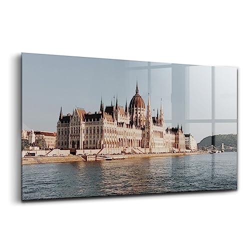 Peinture murale en verre 140x70cm Wallfluent motif Parlement de Budapest
