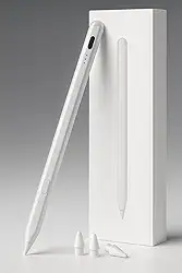 Caneta Stylus Compatível com iPad – Touch Pen Recarregável com Palm Rejection, Alta Precisão, LED Indicador e Ponta Sensível para Desenho e Escrita