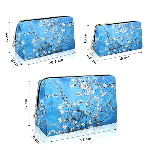 Image of NFI essentials Makeup Pouch Set of 3 Piece, Stylish Pouches for Makeup Accessories, Travel Pouch for Women, Cosmetic Pouch, Vanity Case, Jewellery Pouch, Toiletry Make up Bag