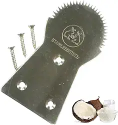 Raspador de dentes de ralador de coco Dolphin Ferramentas vintage de cozinha Ferramentas de aço inoxidável à mão Lâmina de ferramentas W 8,9 cm C 5 cm Conjunto 1 peça com parafuso 3