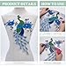FINGERINSPIRE 2 Pcs Peacock Polyester Blue Applique 15.7x12inch Sew on Flower Patches Peacock Flower Embroidered Patches Appliques for Wedding Dress Gown Bodice Costume Clothing Craft DIY Decoration