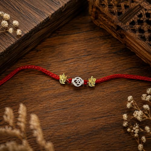 Image of Milan Jewellers 99.5% Pure Silver Certified Orignal 5 Mukhi Rudraksh Rakhi