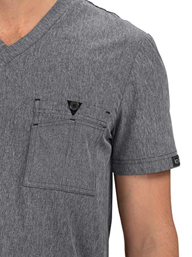 Koi Basics Koi668 Men's Scrub Top Heather Grey S #TOP1