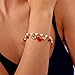 Cute 3d Dainty Strawberry Link Women'S Pearl Beaded Bracelet Adjustable Summer Fruit Bracelet Fashion Charm Jewelry (Heart 2)