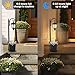 Yonaveil Solar Lamp Post Light with Planter, Outdoor Solar Lights with Crackle Glass, Matte Black Outdoor Flower Pots, 2 in 1 Solar Post Lights Waterproof for Porch Garden Patio