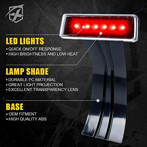 Image of High Mount LED Clear 3rd Brake Light Compatible with 2007-2018 Jeep JK JKU | Brighter, IP68 Waterproof, PC Material, ABS Plastic, Plug N Play