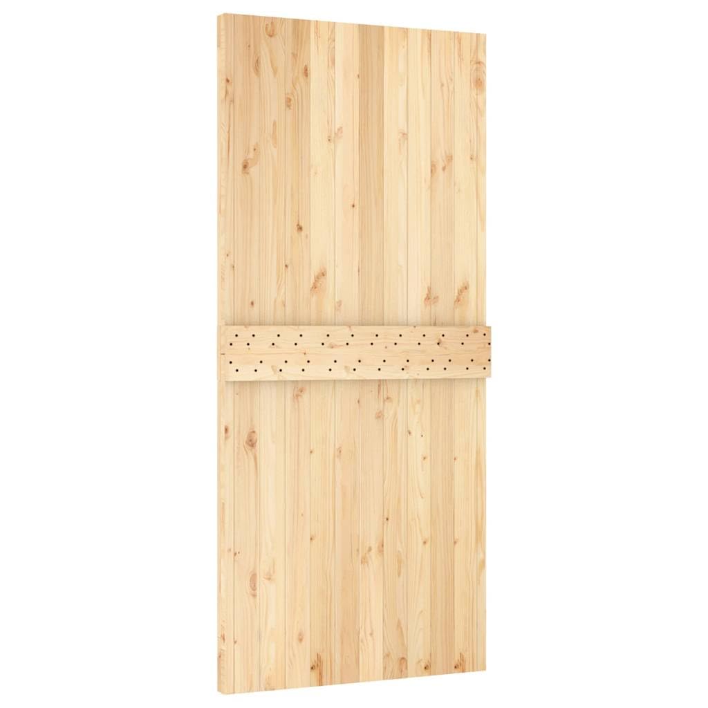 vidaXL Porta 95x210 cm in Legno Massello di Pino, Marrone