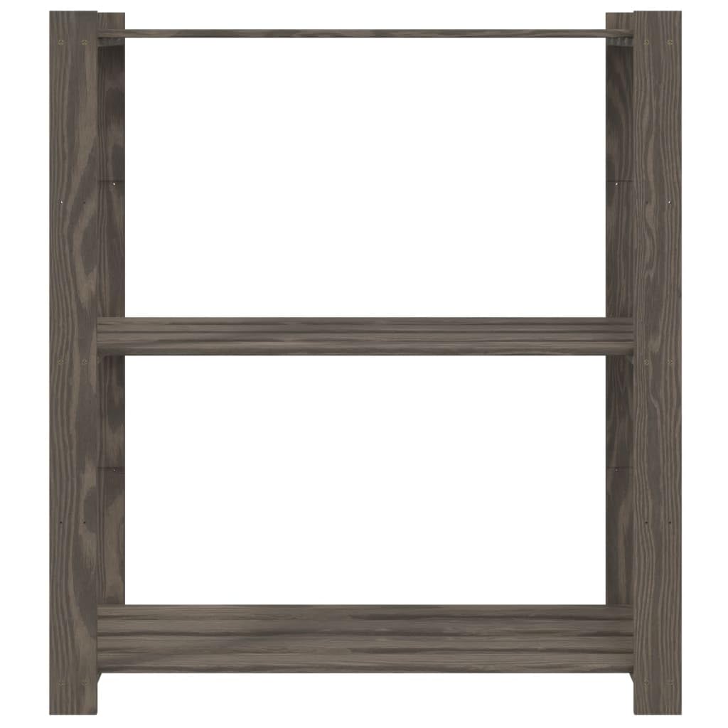 Générique Regał do przechowywania z litego drewna sosnowego, 3 poziomy, szary, 80 x 38 x 90 cm, szafka do przechowywania w gospodarstwie domowym, do kuchni, pralni, garażu, warsztatu, z uchwytem do