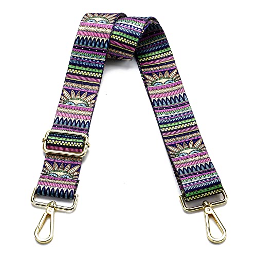 Image of Purse Strap Gold Hardware Replacement Crossbody Bag Strap, Wide Adjustable Shoulder Strap