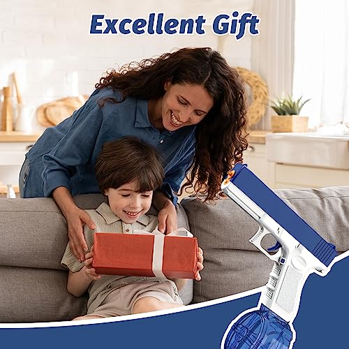 Electric Water Gun (2 Water Clips : 434Cc+58Cc, 2 Batteries, Blue), One-Button Automatic Squirt Gun, 32Ft Range For Adults & Kids, Summer Swimming Pool Beach Outdoor Party Toy Water Blaster Gun #TOP5