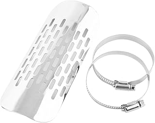 Tubo de Silenciador de Escape de Acero Inoxidable Protector de Silenciador de Escape Universal, Escudo Térmico del Silenciador, para Suzuki Chopper para Motocicletas Cruiser (Plata)