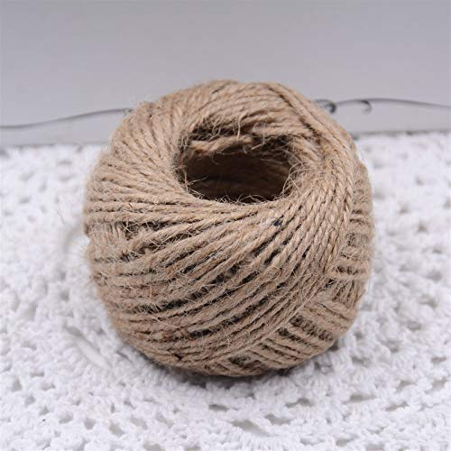 Zkenshan-Natural Jute Twine Natural Jute Twine 50 Meters 2mm Burlap String Hemp Rope for Wedding Home Decoration Cord Bag, Natural Jute Fiber (Color : Brown)