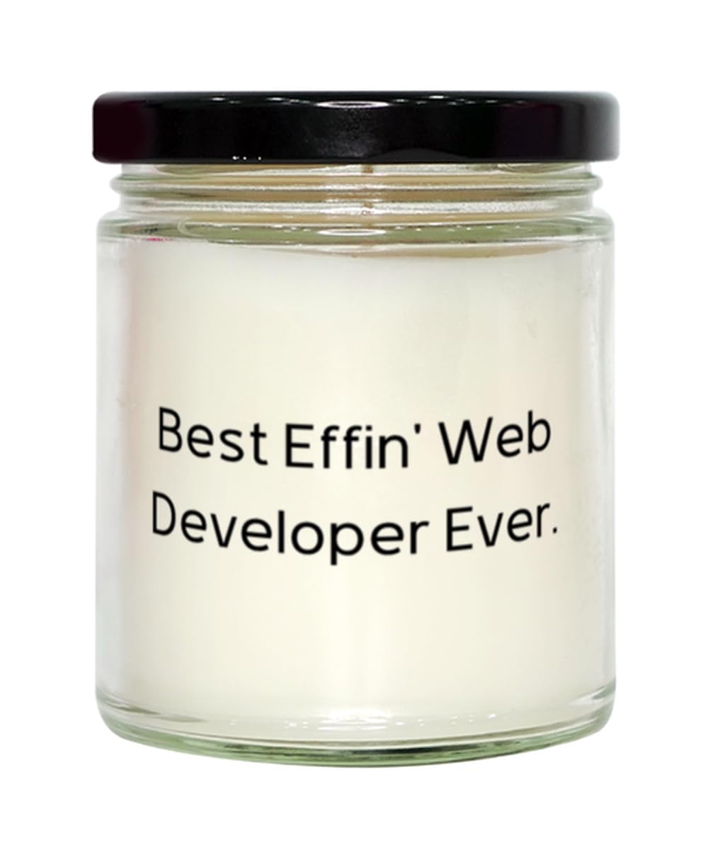 Nice Web Developer Scent Candle, Best Effin' Web Developer Ever, Present for Colleagues, Brilliant Gifts from Colleagues