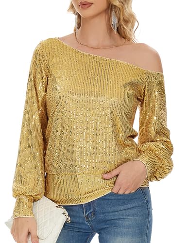 off shoulder sequin top rose gold
