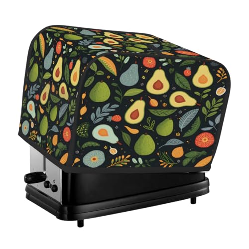 Copertura per tostapane a 2 fette con motivo a avocado e passante per appendere il pane, protezione per piccoli elettrodomestici da cucina, protezione dalle impronte digitali (solo copertura)
