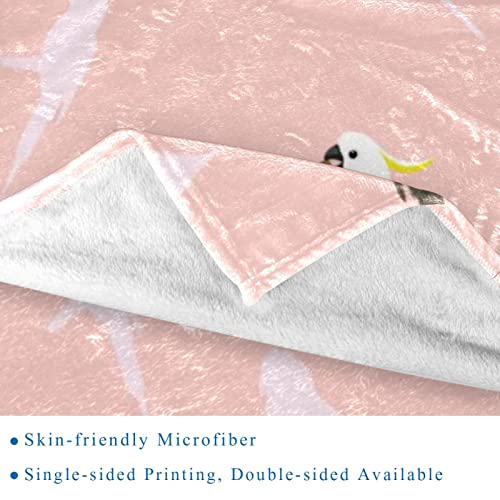 Couverture polaire microfibre perroquets 150x200 cm pour lit