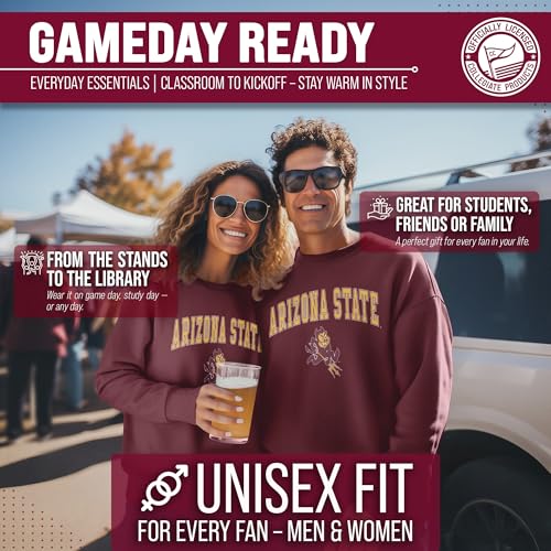 Image of NCAA College Sweatshirt Fleece Crewneck Pullover for Men and Women | Officially licensed NCAA college gameday crewneck pullover - 9 oz fleece lined sweatshirt with arch and logo design