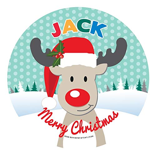 Christmas Dinner Plate - Reindeer Design - Name: Jack