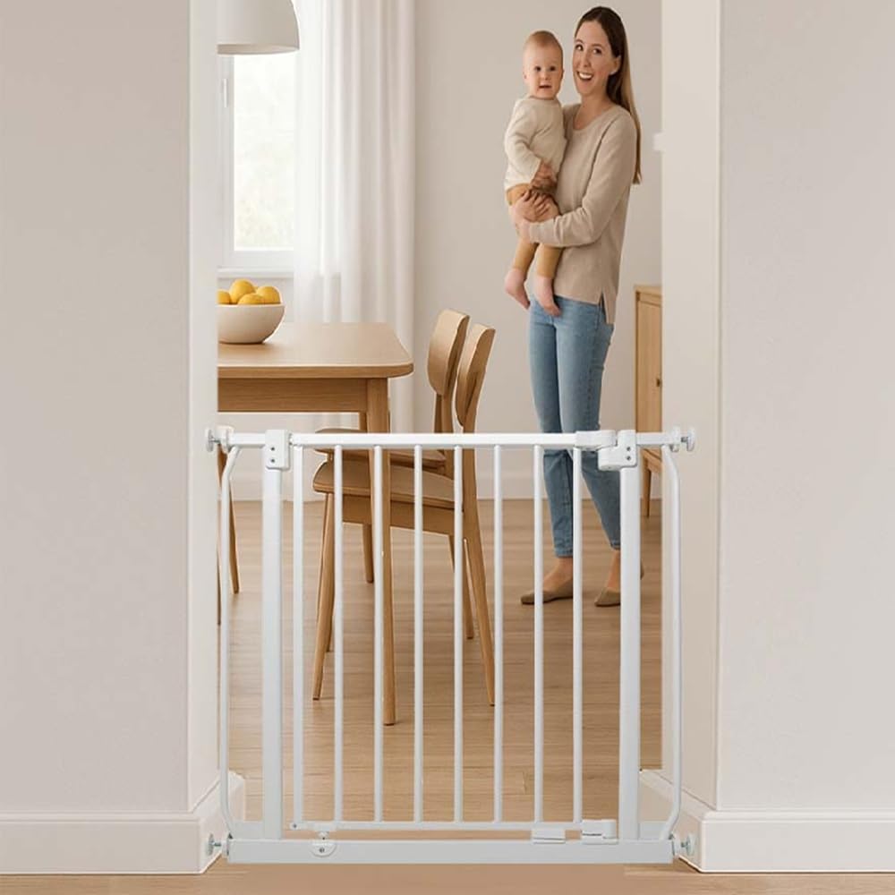 Safetots Elite Pressure Narrow Safety Gate, 65.5cm - 74.5cm, Matt White, Narrow Pressure Fit Stair Gate, Baby Gate for Doors Hallways and Spaces, Safety Barrier, Easy Installation — view 7