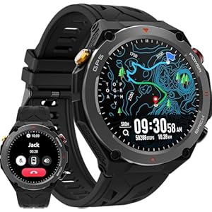 Military Smart Watch with GPS Tracker, Pressure/Altitude/Compass, Rugged Smartwatch with 90 Days Battery, 1ATM Waterproof, Answer/Make Call, 100+ Sport Modes Fitness Tracker for Android iOS