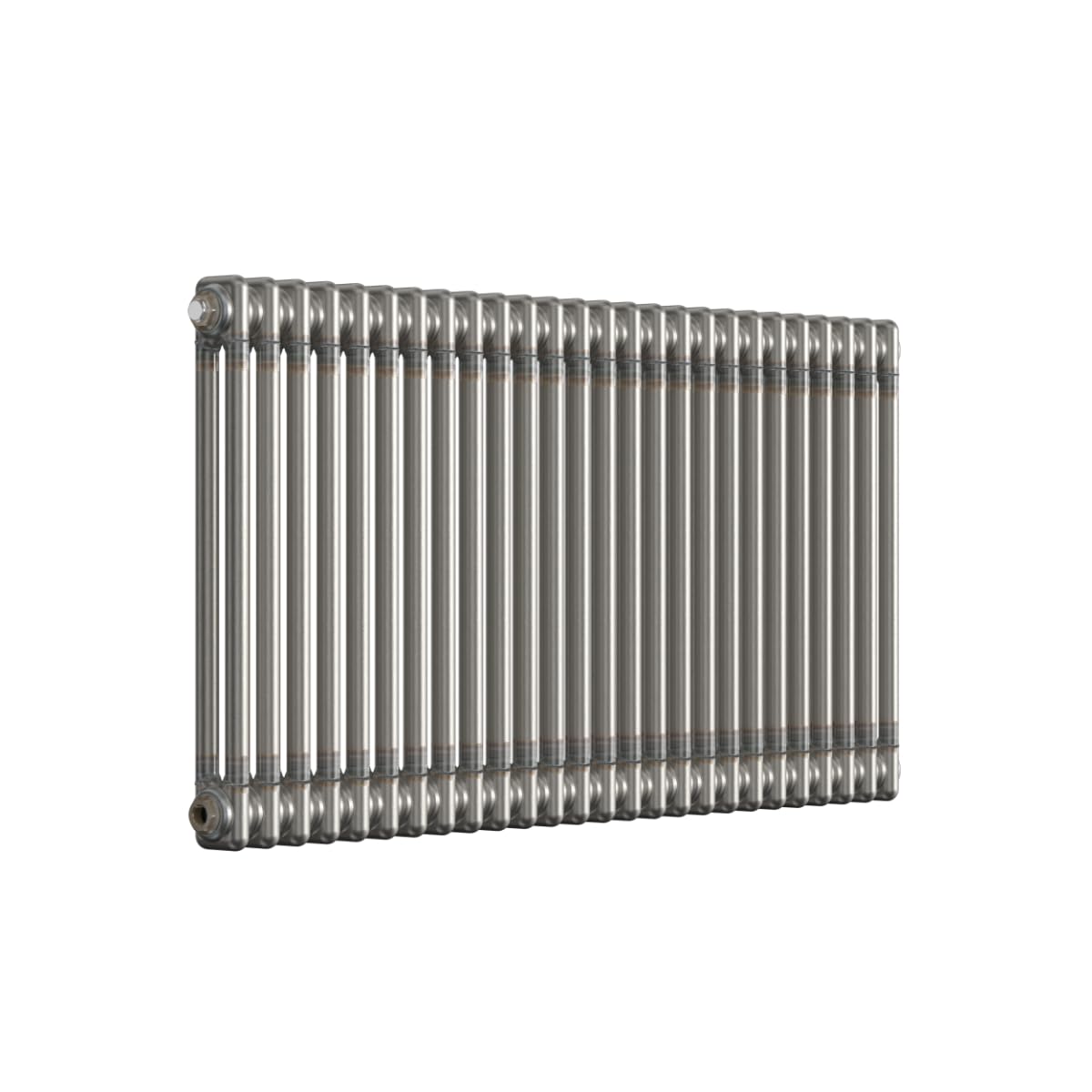 Lux Heat Bare Metal Lacquer Horizontal 2 Column Traditional Radiator 600 x 1190