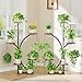 Plant Stand Indoor with Grow Lights - 2 Pack Corner Plant Shelf, 6 Tiered 47'' Indoor Plant Stands for Multiple Plants, K-Shaped Plant Rack Display Holder, Flower Stands for Living Room Patio Home