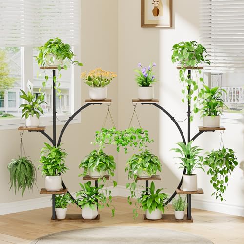 Plant Stand Indoor with Grow Lights - 2 Pack Corner Plant Shelf, 6 Tiered 47'' Indoor Plant Stands for Multiple Plants, K-Shaped Plant Rack Display Holder, Flower Stands for Living Room Patio Home4