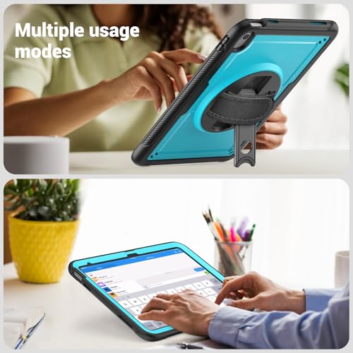 Coque iPad 11 2025 antichoc avec protège-écran et béquille rotative - 3