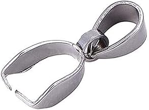 【 Happy Bomb 】 Pinch Bail A-Ring with Ferrule Cap Stainless Accessory Parts for Pendants Sold Individually Set of 5, Stainless Steel