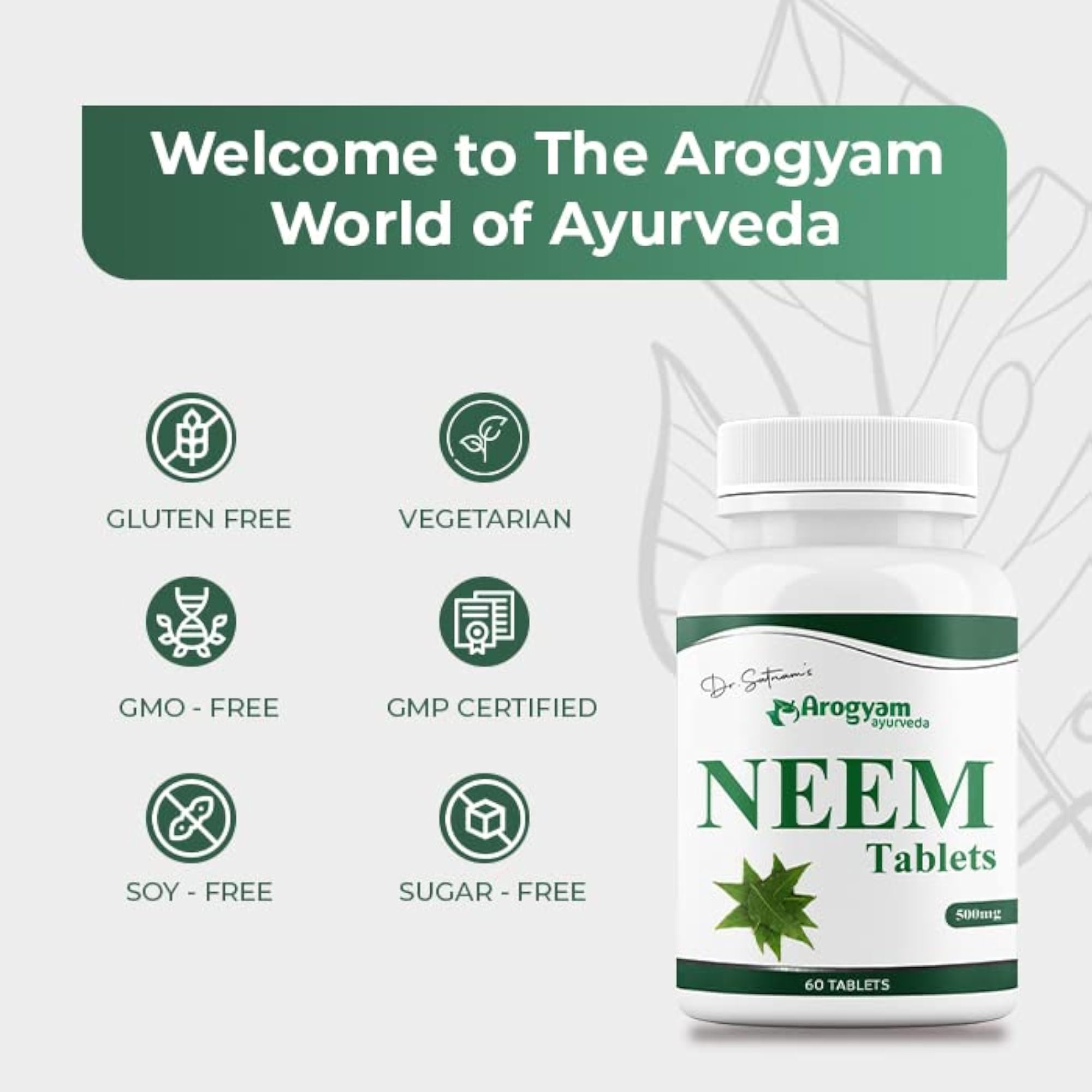Neem Tablets 500mg for Healthy Skin & Immunity Booster