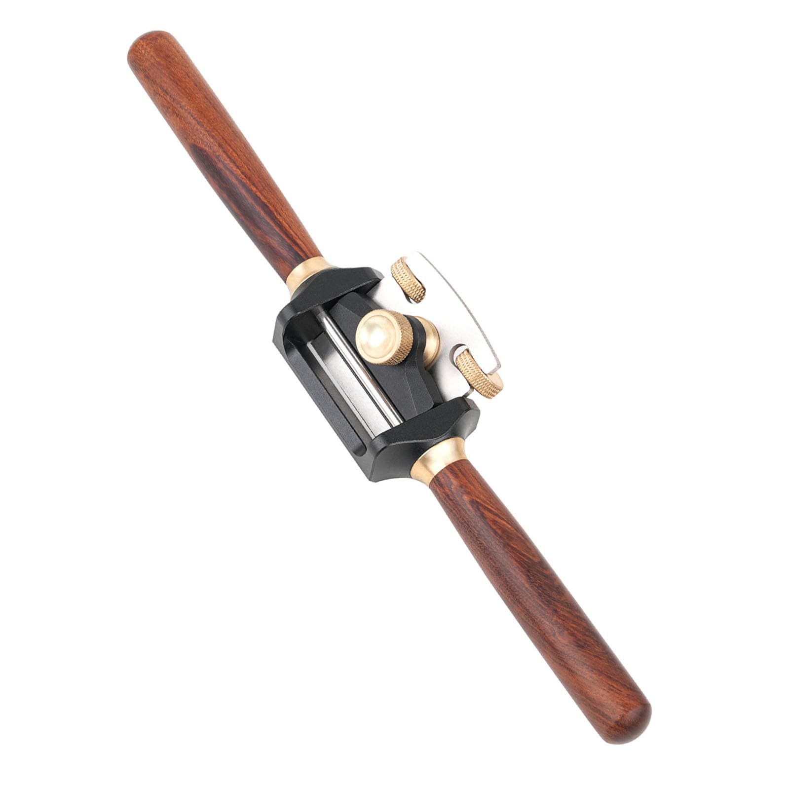 Rabot spokeshave réglable à base plate, lame 42 mm en 440C, corps en alliage d’aluminium avec vis en laiton et poignée en palissandre pour travail du bois