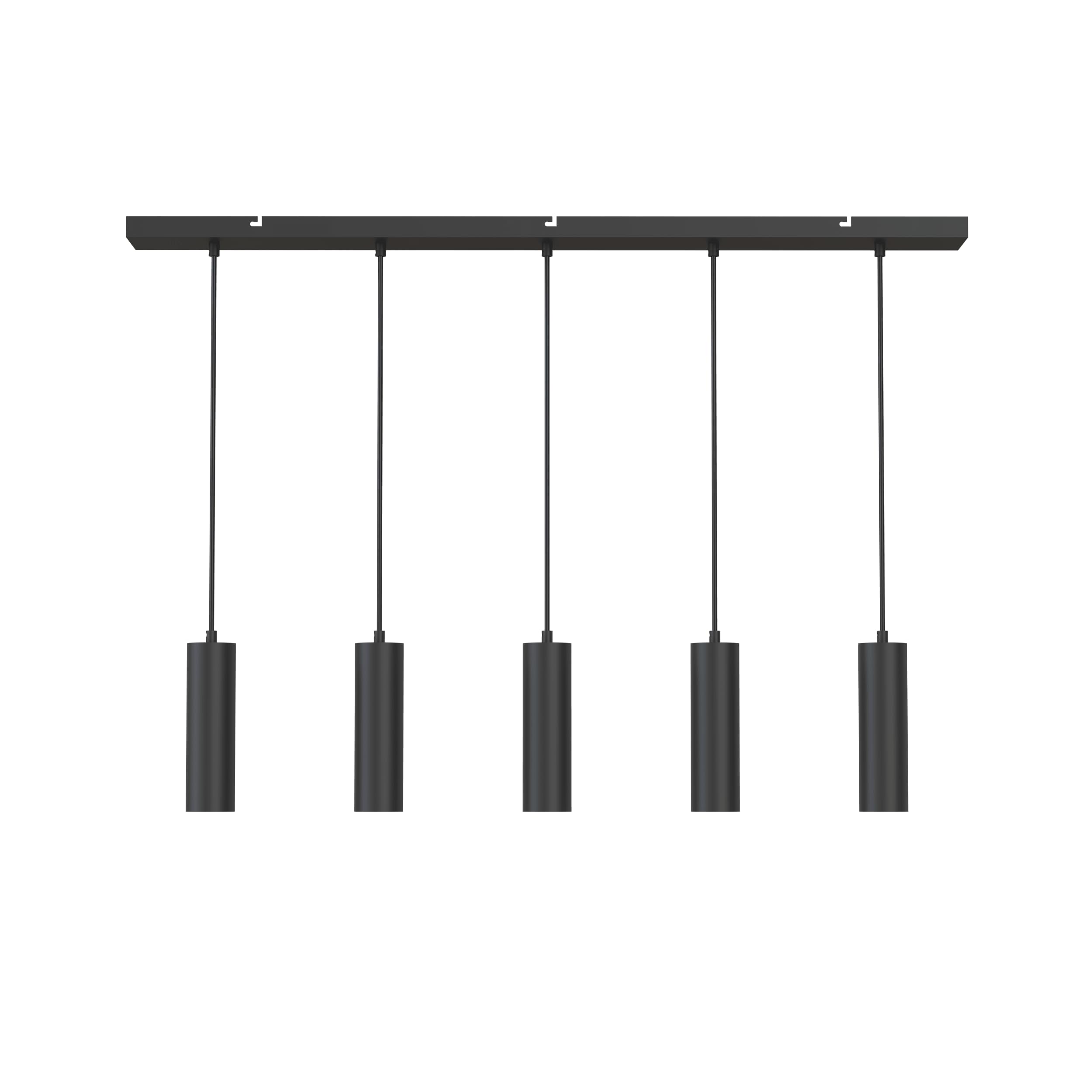 CALEX - Pendant Light, 5 Light, Ceiling Light GU10 Holder, Aluminium Fixture, Adjustable Height, Matt Black
