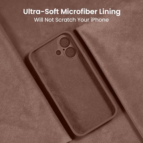 Image of FireNova Designed for iPhone 16 Case, Silicone Upgraded [Camera Protection] Phone Case, Soft Anti-Scratch Microfiber Lining Inside, 6.1 inch, Light Brown