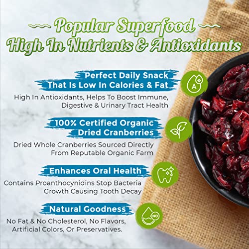 Natural Sweet Snacks Dried Cranberries [100G X 7 Packs], Country Farm. Usda Organic Import From Canada. Packed Fresh In Resealable Bag. No Preservatives, Colorings, Fat #TOP2