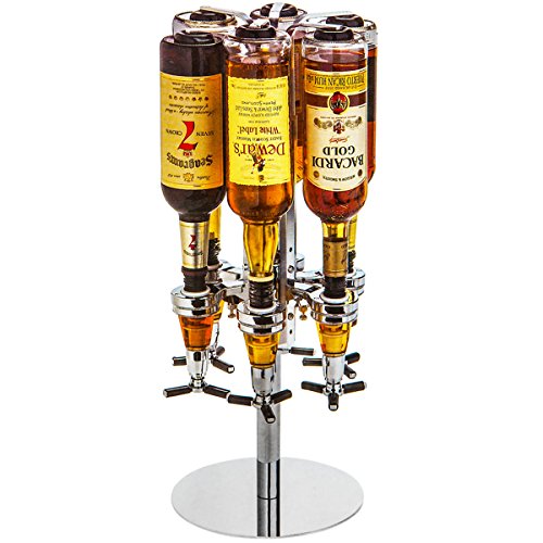 DXP porte-bouteille,Distributeur de bouteille spivotant Support de bar 6 bouteilles pour table JJA01