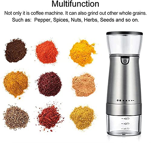 WGLL Molinillo de café, Molinillo de Frijol de café eléctrico, Molinillo de Molino de Especias de Acero Inoxidable con… - Imagen 4
