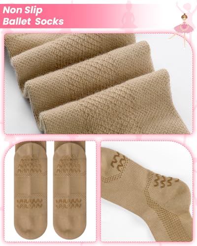 Image of Twistover 4 Pairs Dance Non Slip Socks for Dancer Women Girls Ballet Dancing Socks with Spin Spot Compression Ankle Stockings